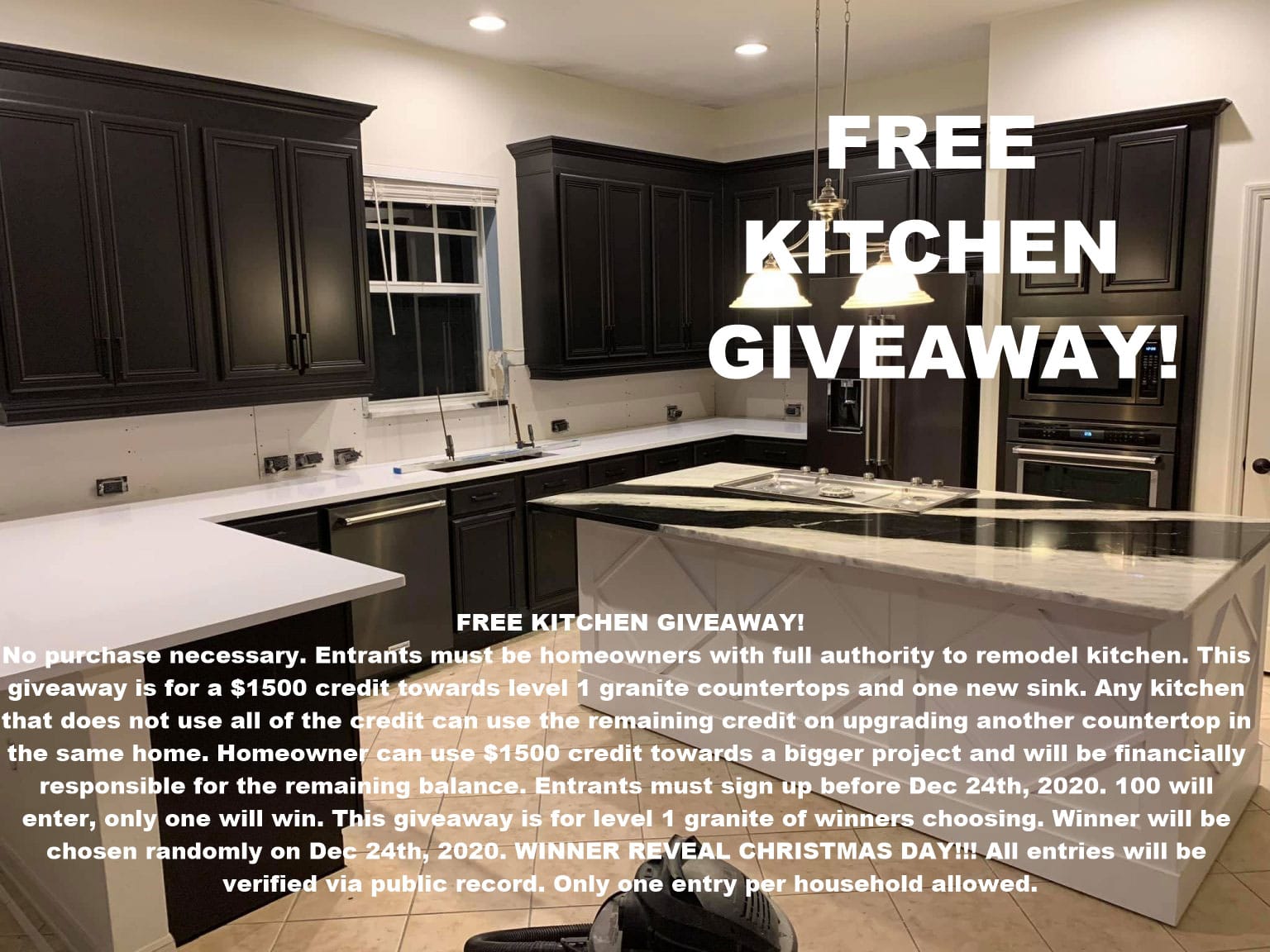 Kitchen Countertop Free Giveway December 2020